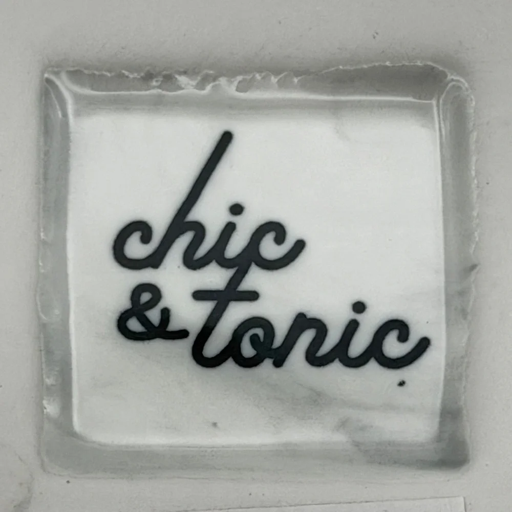 Chic‎ & Tonic The Polished Collection 8in Ceramic Sectional Marble Party Dish